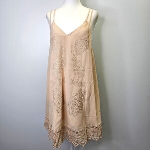 Crisscross Strap Crochet Detail Dress